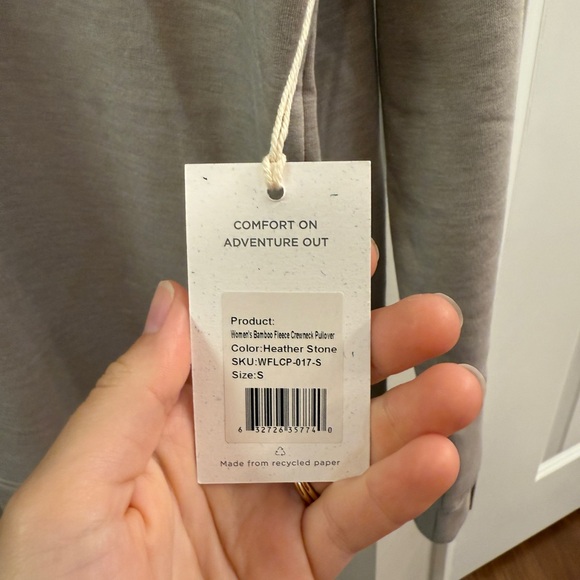 Free Fly Women's Bamboo Fleece Crew Pullover Stone - Picture 3 of 5